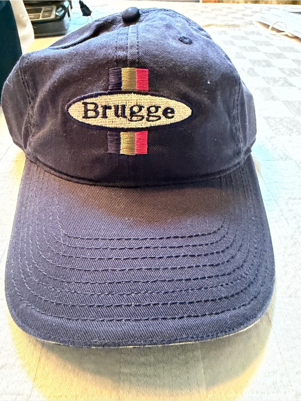 Brugge Embroidered Navy Baseball Cap for Men